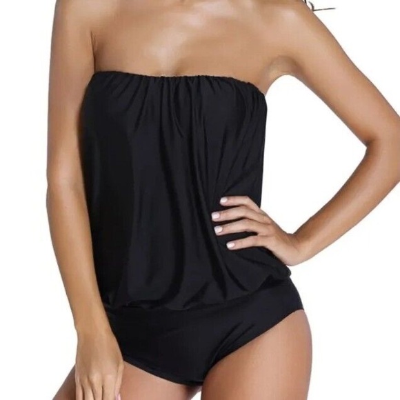 SPANX Other - SPANX Black Blouson One-Piece Swimsuit – Tummy Flattening Panel, Size 14